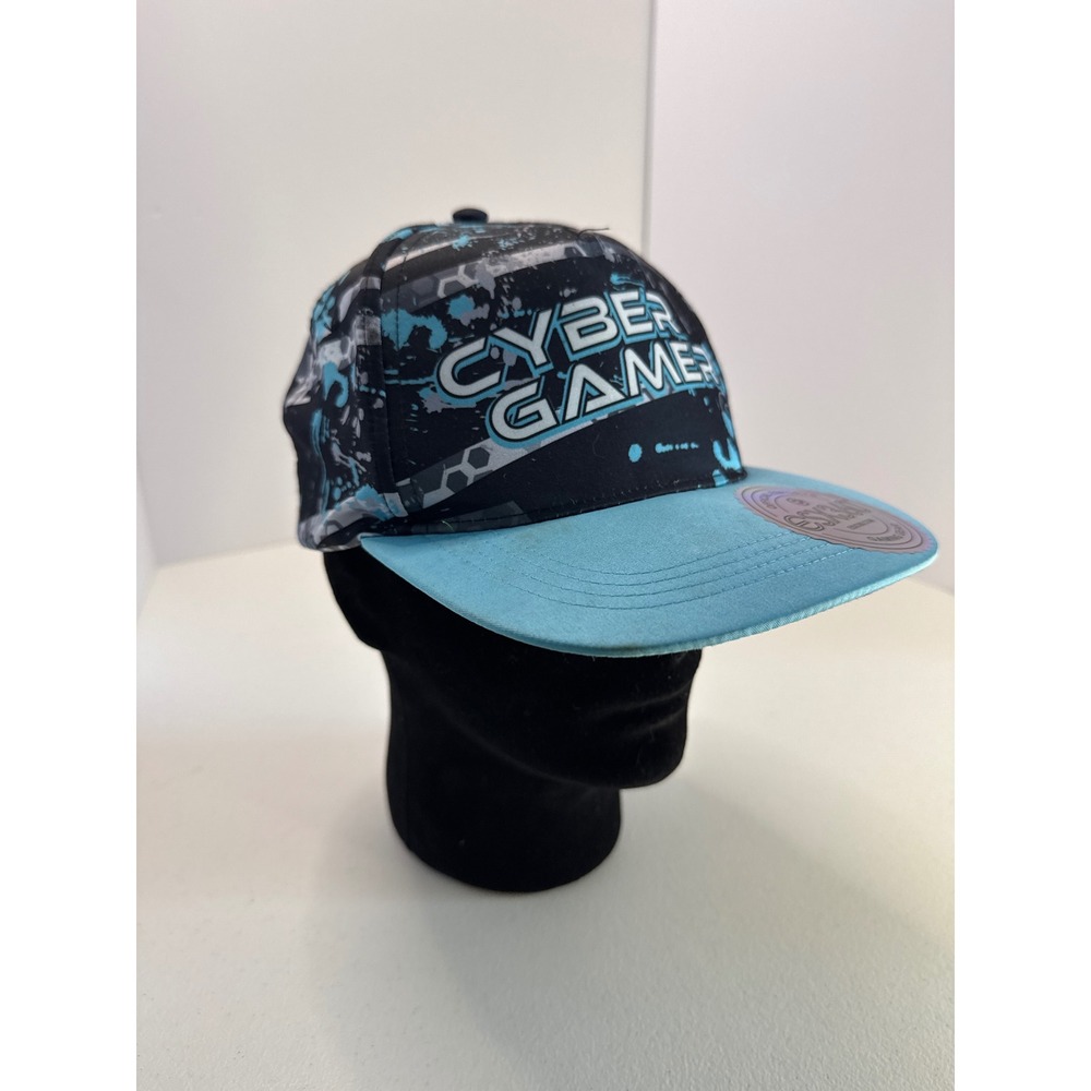 ESX360 Cyber Gamer Esports Snapback Hat Black Blue Splatter Cap 16ESA0167